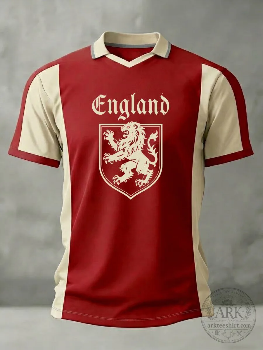 England Soccer Premier League Fan Printed Short Sleeve Polo Shirt