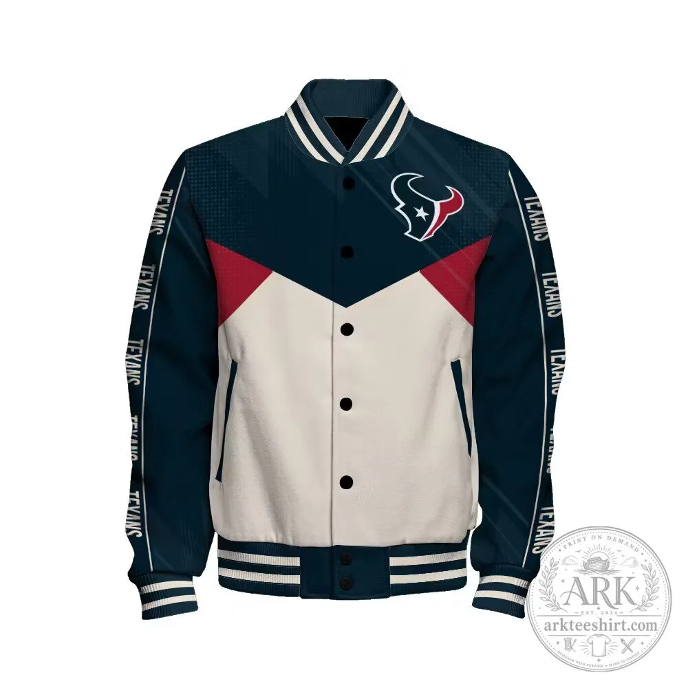 Houston Texans Football Team Varsity Jacket, Outstanding Unisex Design