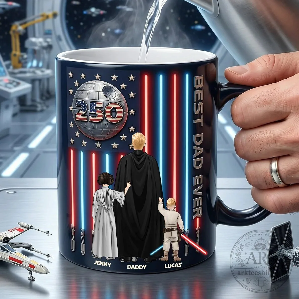 Star Wars Best Dad Ever Personalized Family Portrait Coffee Mug