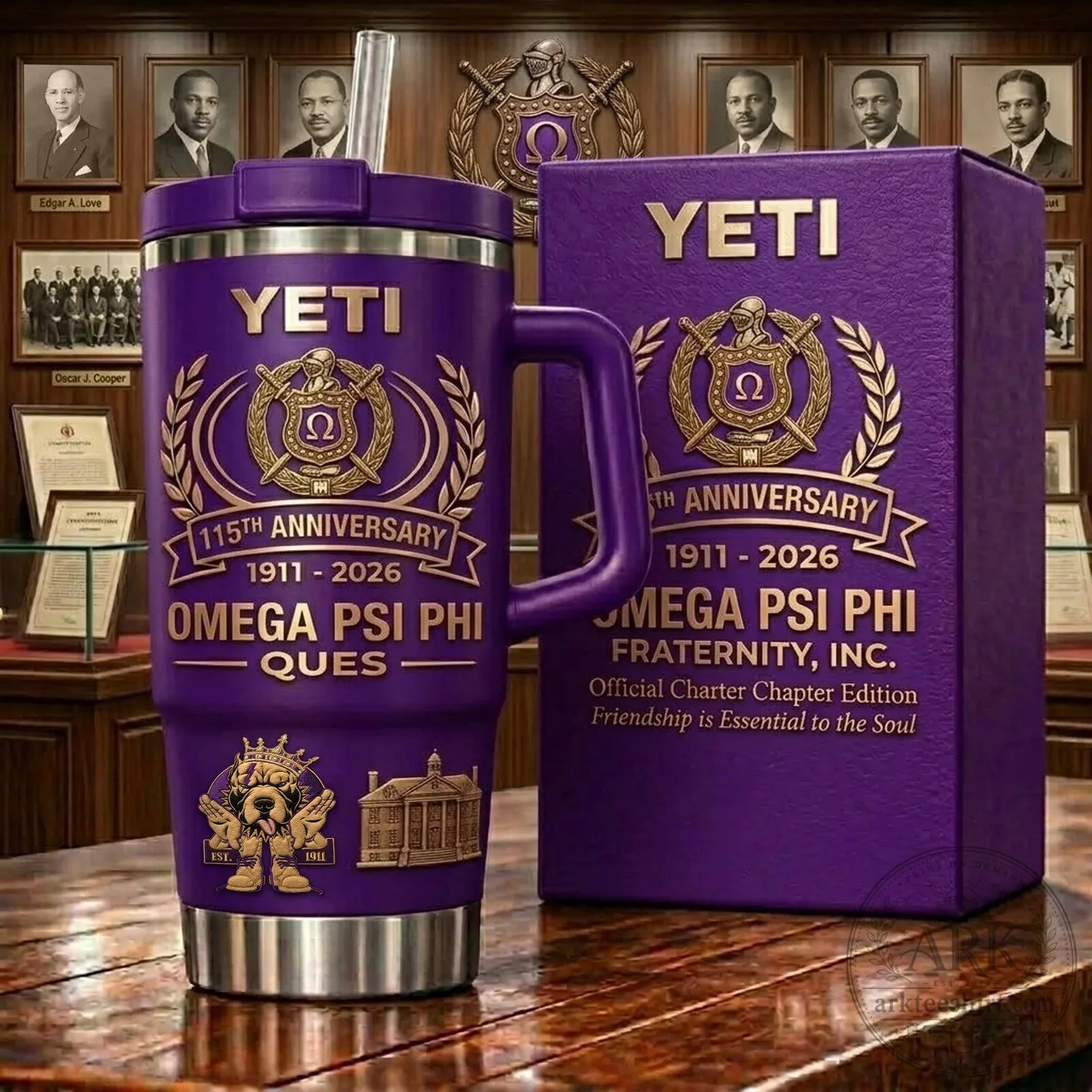 Omega Psi Phi Fraternity 115th Anniversary Purple Tumbler
