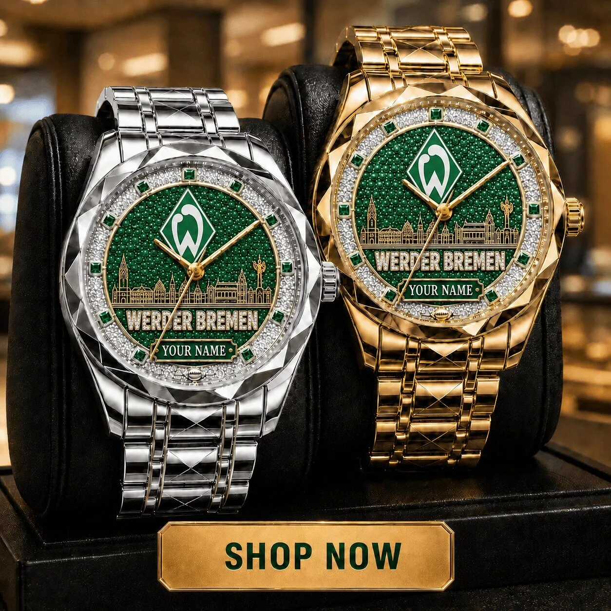 Werder Bremen Bundesliga German Football Club Custom Engraved Gold Wrist Watch