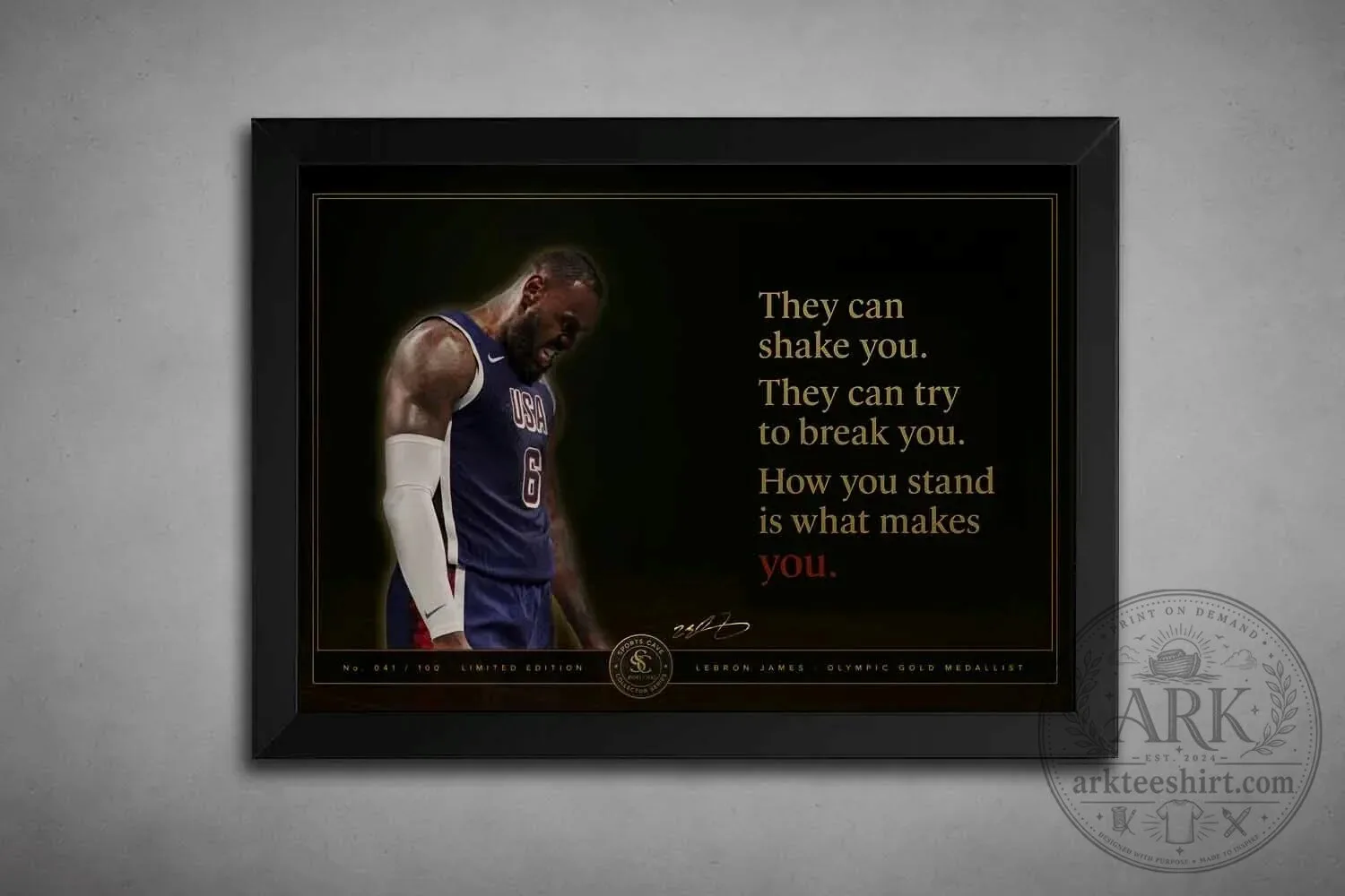 LeBron James Olympic Gold Medallist Motivational Quote Wall Art Print