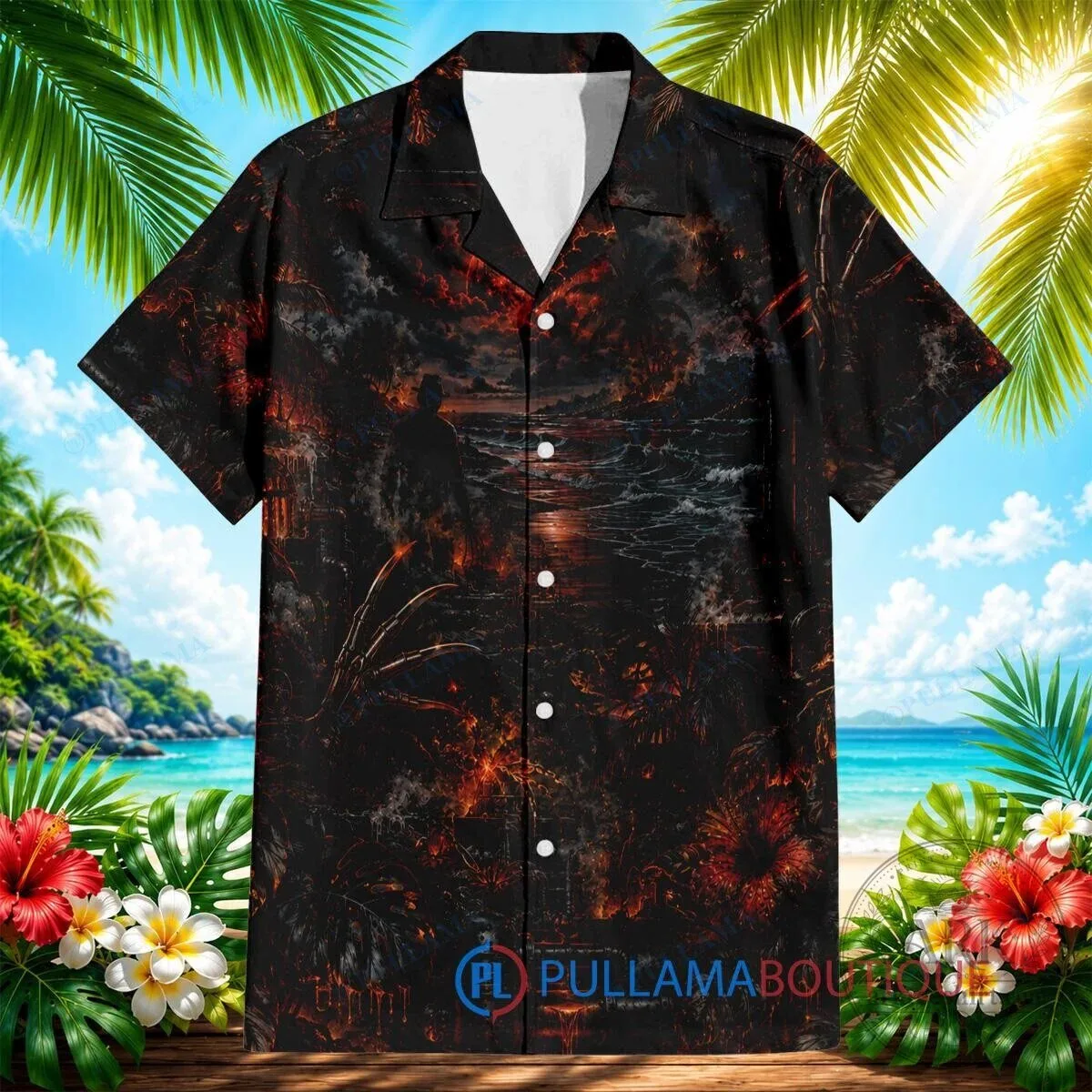 Freddy Krueger Boiler Room Nightmare Horror Movie Hawaiian Shirt