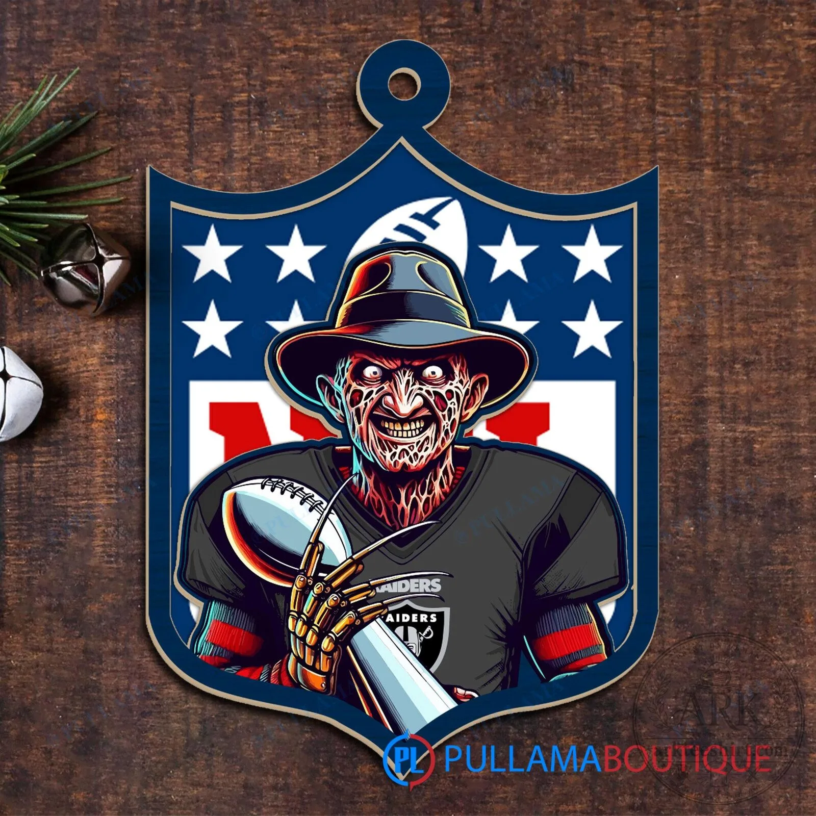 Freddy Krueger Las Vegas Raiders Football Team Halloween Christmas Ornament