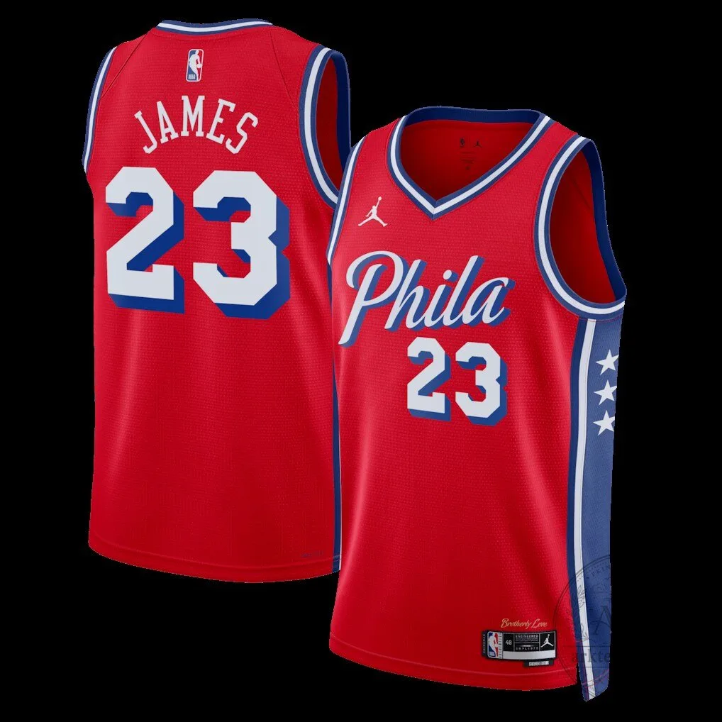 Philadelphia Sixers LeBron James Number 23 Red Basketball Jersey