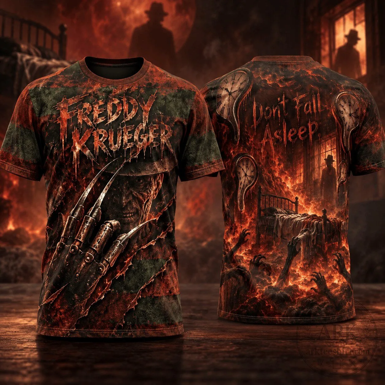 Freddy Krueger Fiery Nightmare Horror Movie T-Shirt