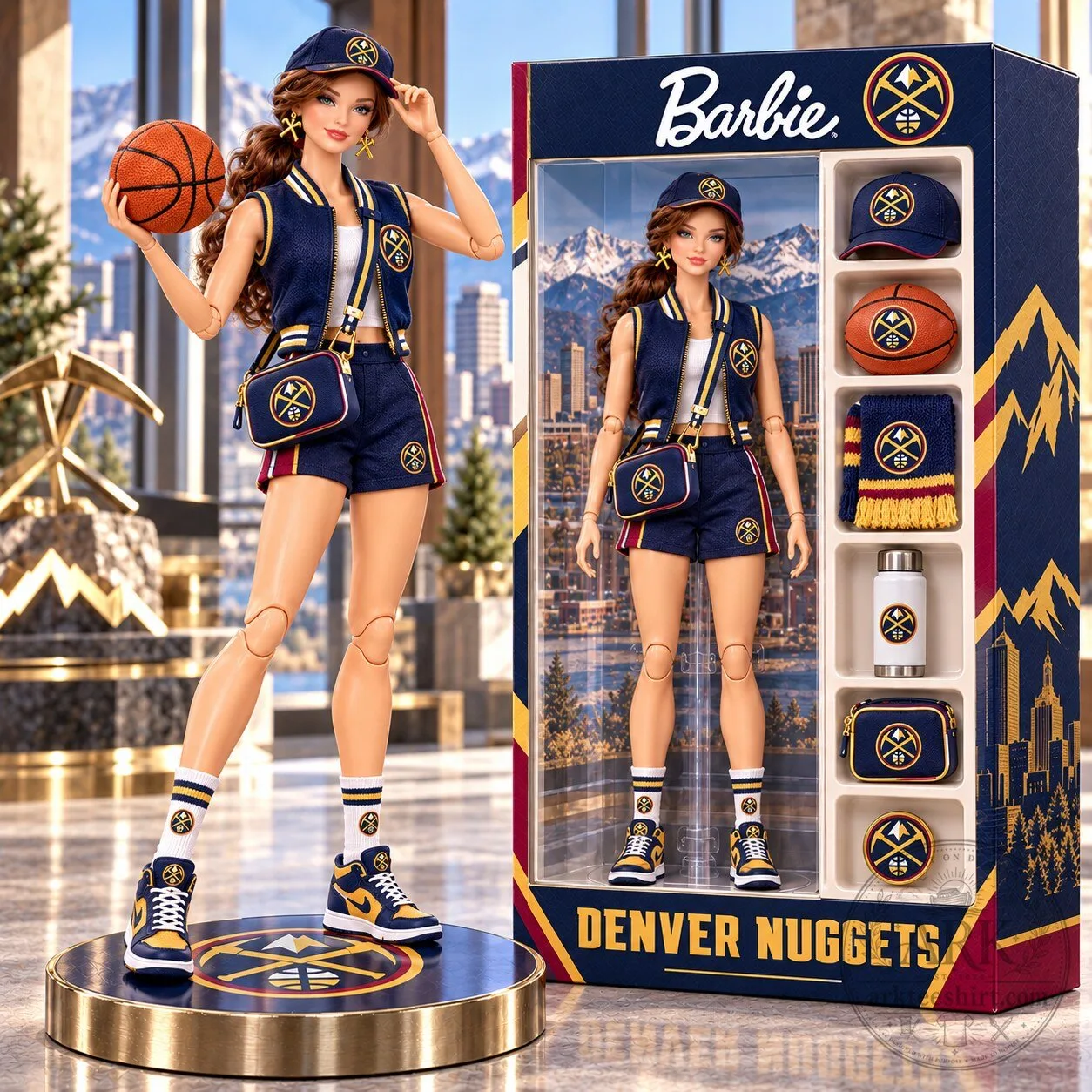 Denver Nuggets Barbie Doll Collectible Figure with Accessories