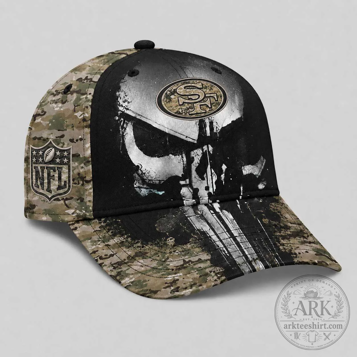 San Francisco 49ers Military Skull Camouflage NFL Football Cap Hat