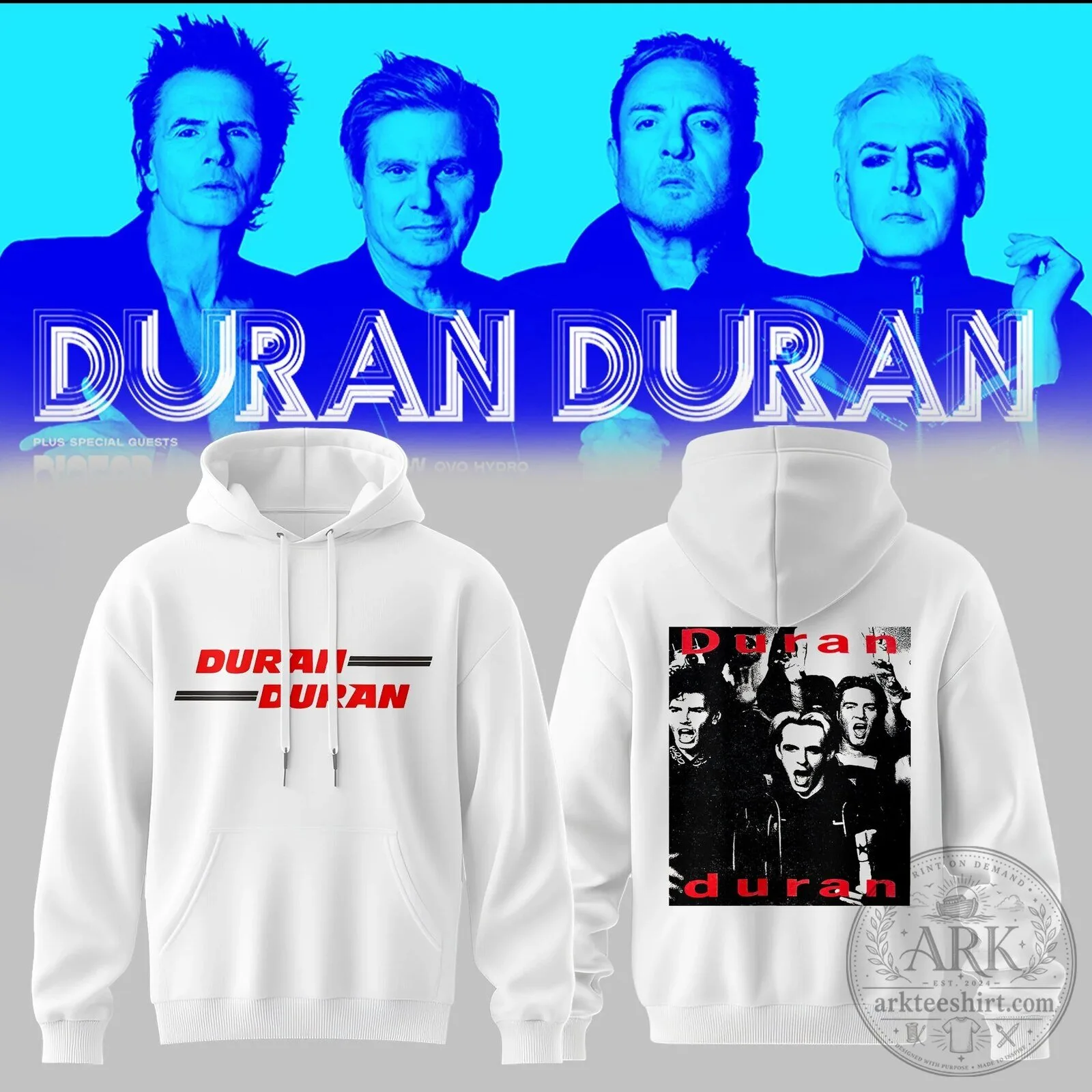 Duran Duran Band Members Concert Tour White Hoodie