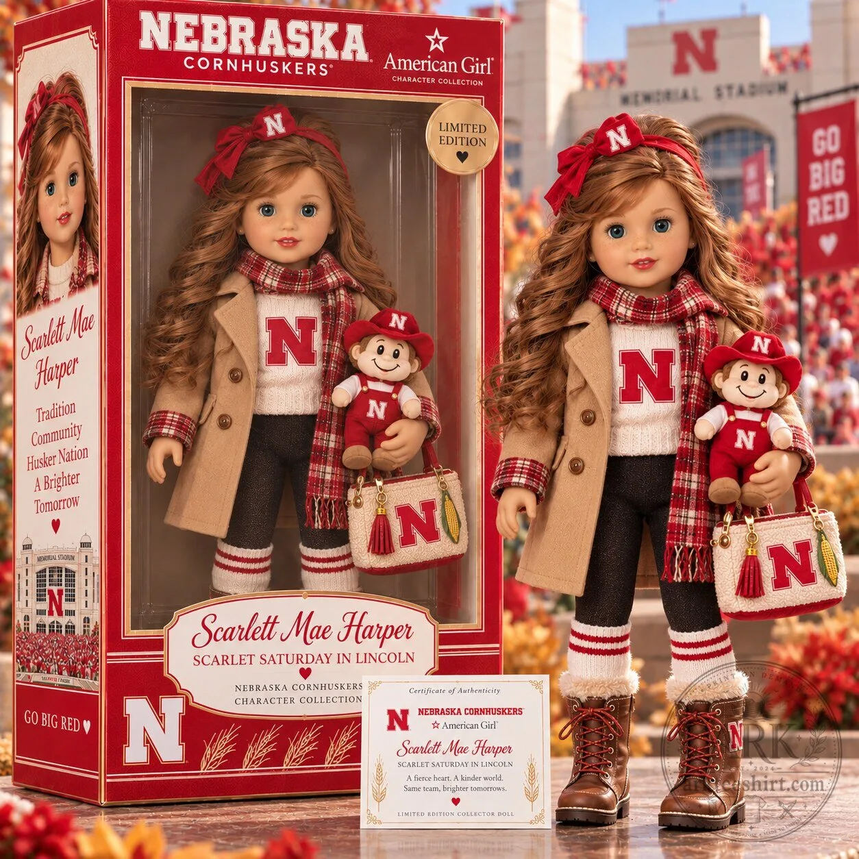 Nebraska Cornhuskers American Girl Scarlett Mae Harper Collector Doll