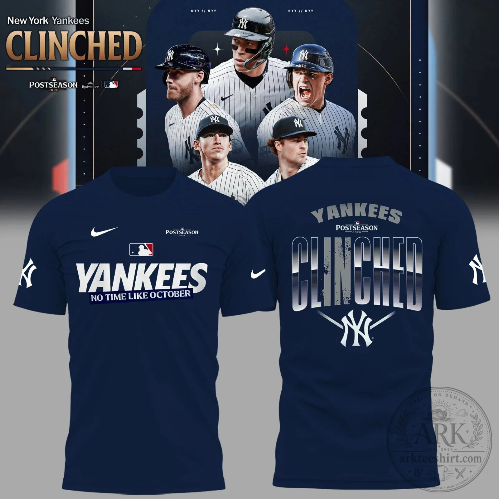 New York Yankees Postseason Clinched 2024 Baseball Fan T-Shirt