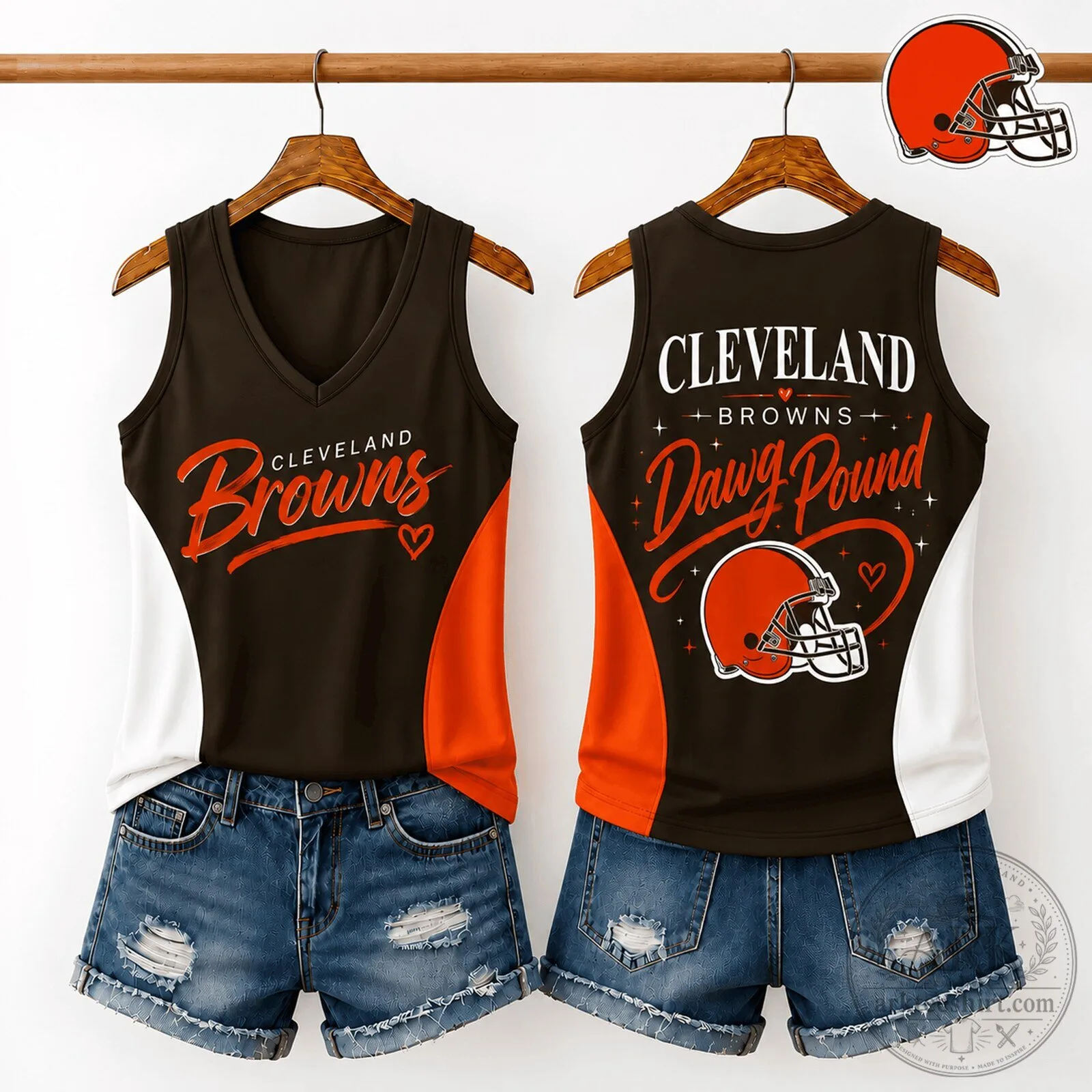 Cleveland Browns Dawg Pound Women's V-Neck Tank Top
