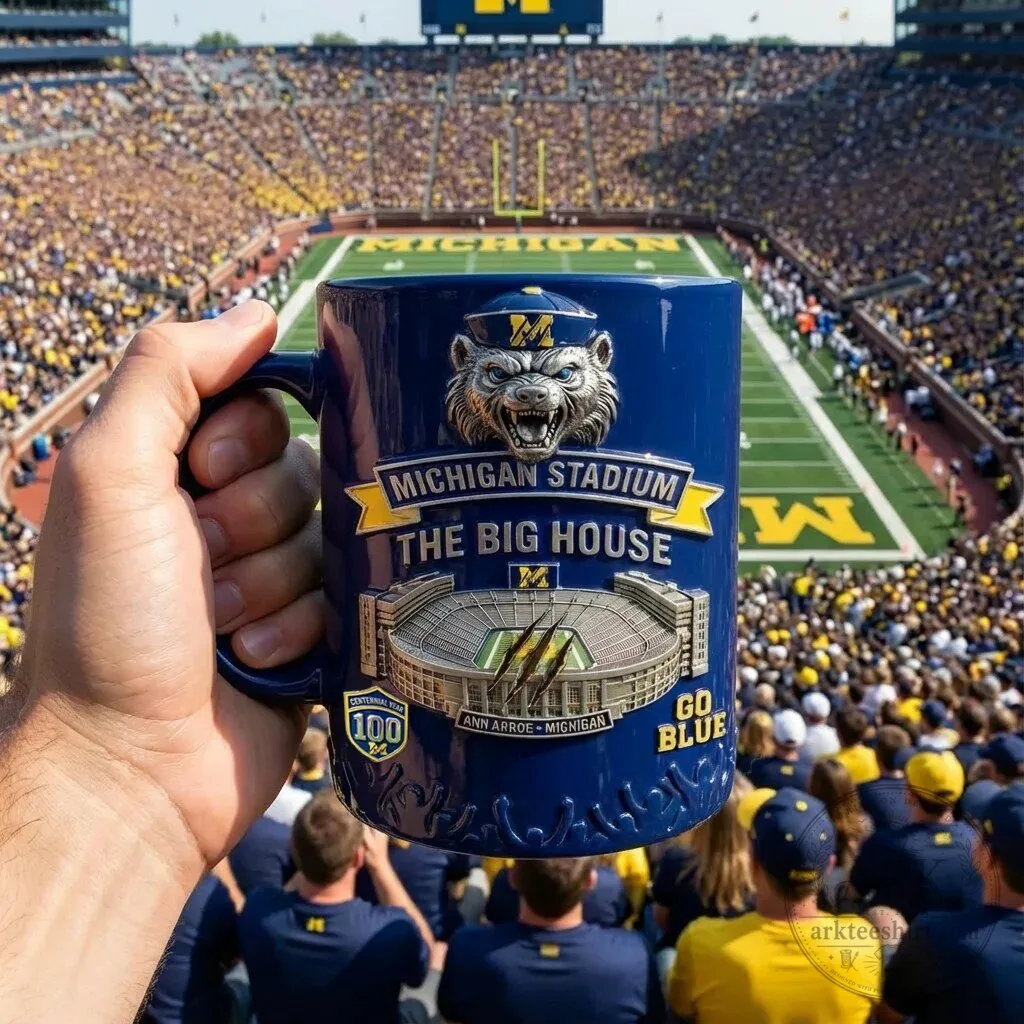 Michigan Stadium The Big House Wolverine Go Blue Football Fan Mug