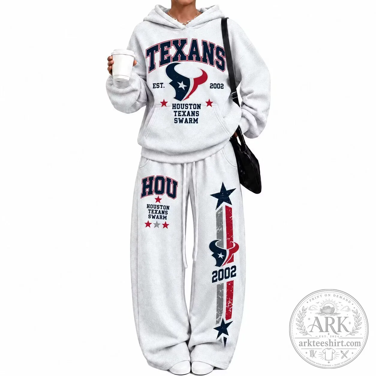 Houston Texans Vintage Plush Hoodie and Sweatpants Set for Women