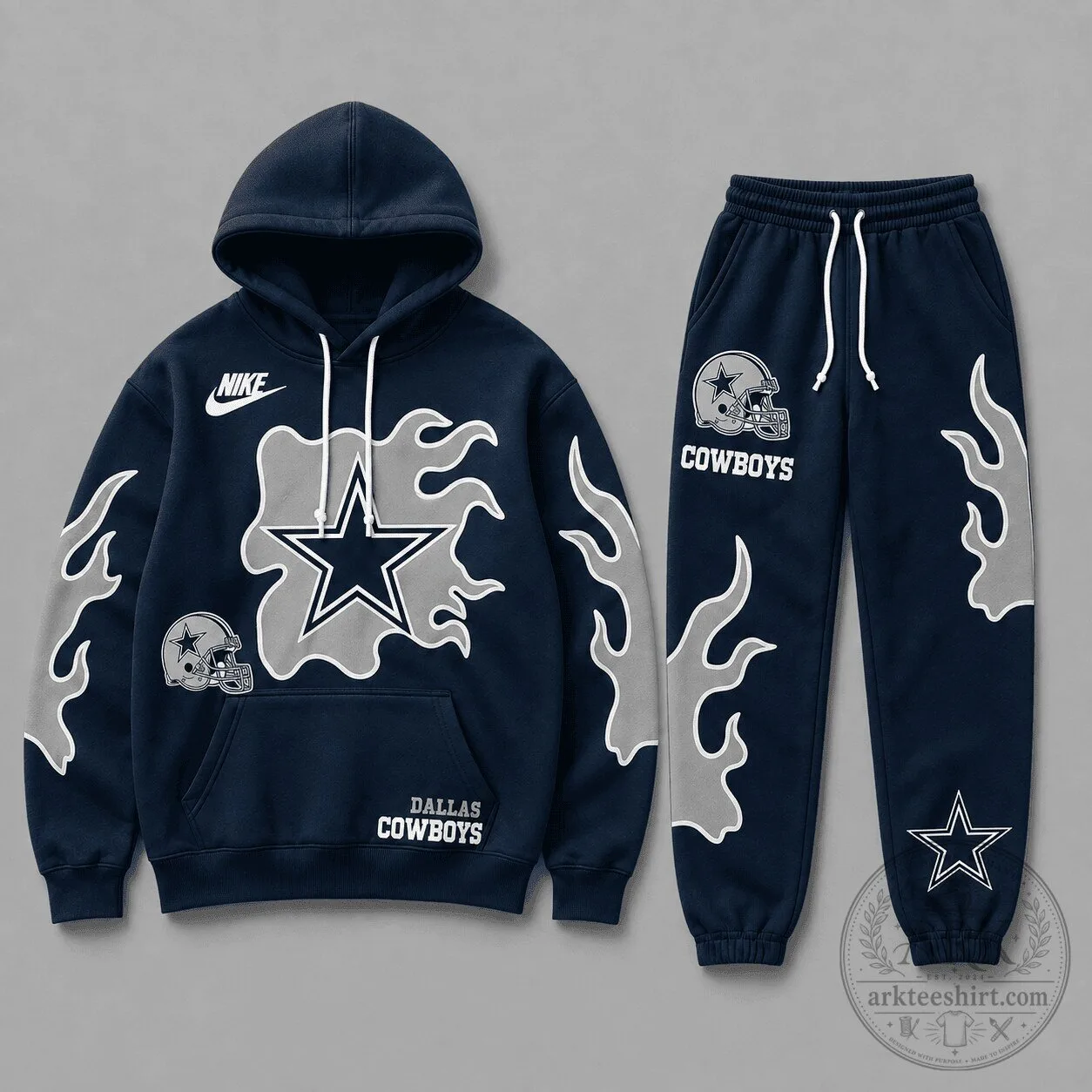Dallas Cowboys Flame Strike Nike Hoodie and Jogger Set