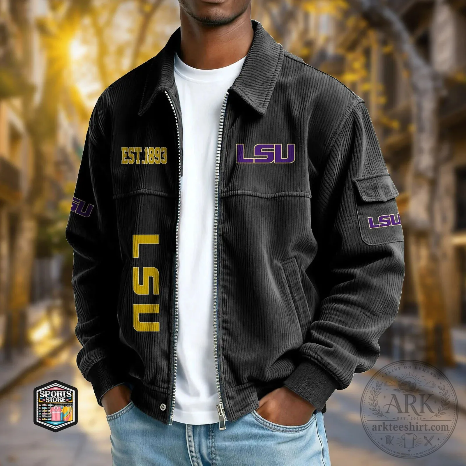 LSU Tigers Corduroy Bomber Jacket