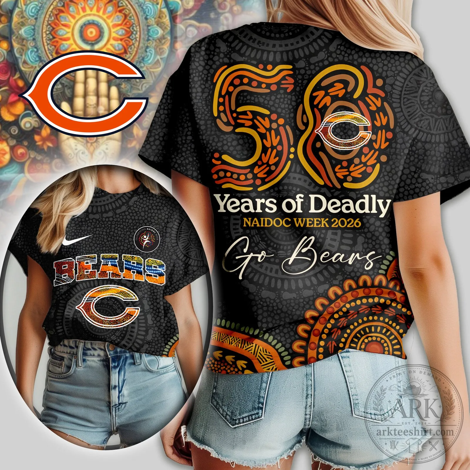 Chicago Bears NFL Week 3 Shirt, NAIDOC Week 2026 50 Years of Deadly T-Shirt