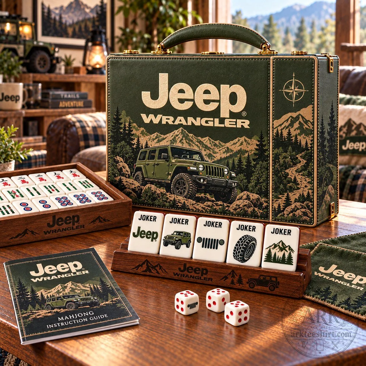 Jeep Wrangler Off-Road Adventure Mahjong Game Set with Instruction Guide