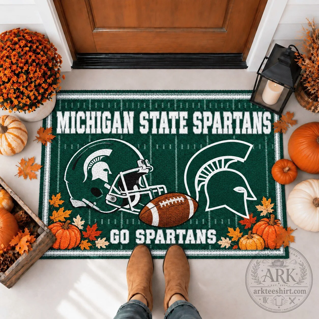 Michigan State Spartans Football Team Fall Season Doormat