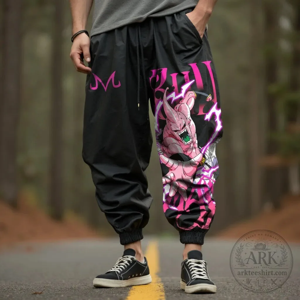 Dragon Ball Z Majin Buu Anime Character Black Casual Jogger Pants