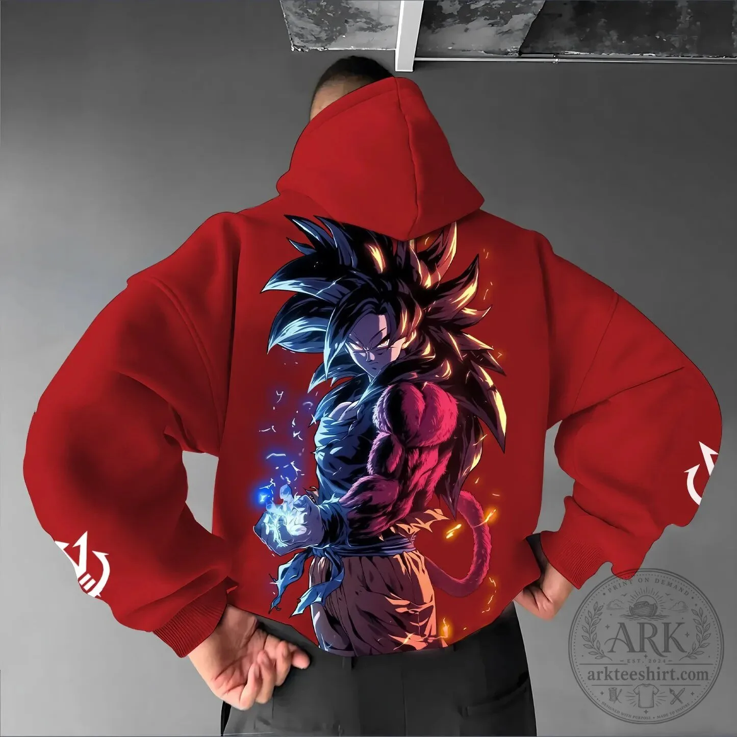 Dragon Ball Super Saiyan Goku Ultra Instinct Red Anime Graphic Hoodie