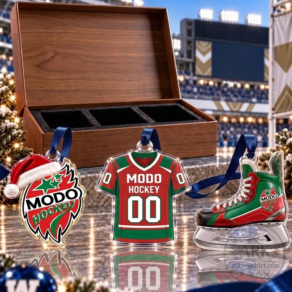 MoDo Hockey SHL Team Christmas Tree Acrylic Ornament Set