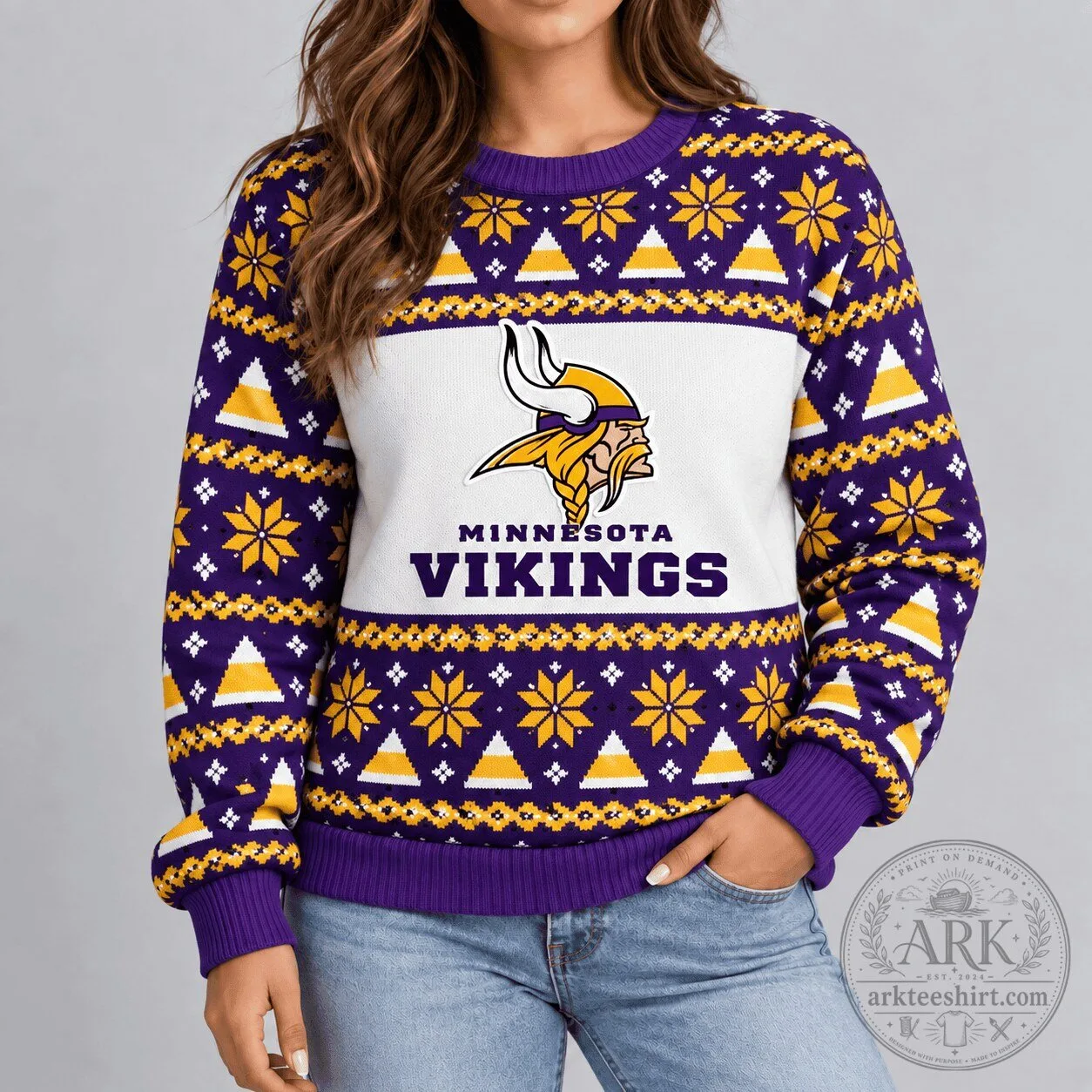 Minnesota Vikings Ugly Christmas Sweater NFL Football Team Fan Apparel