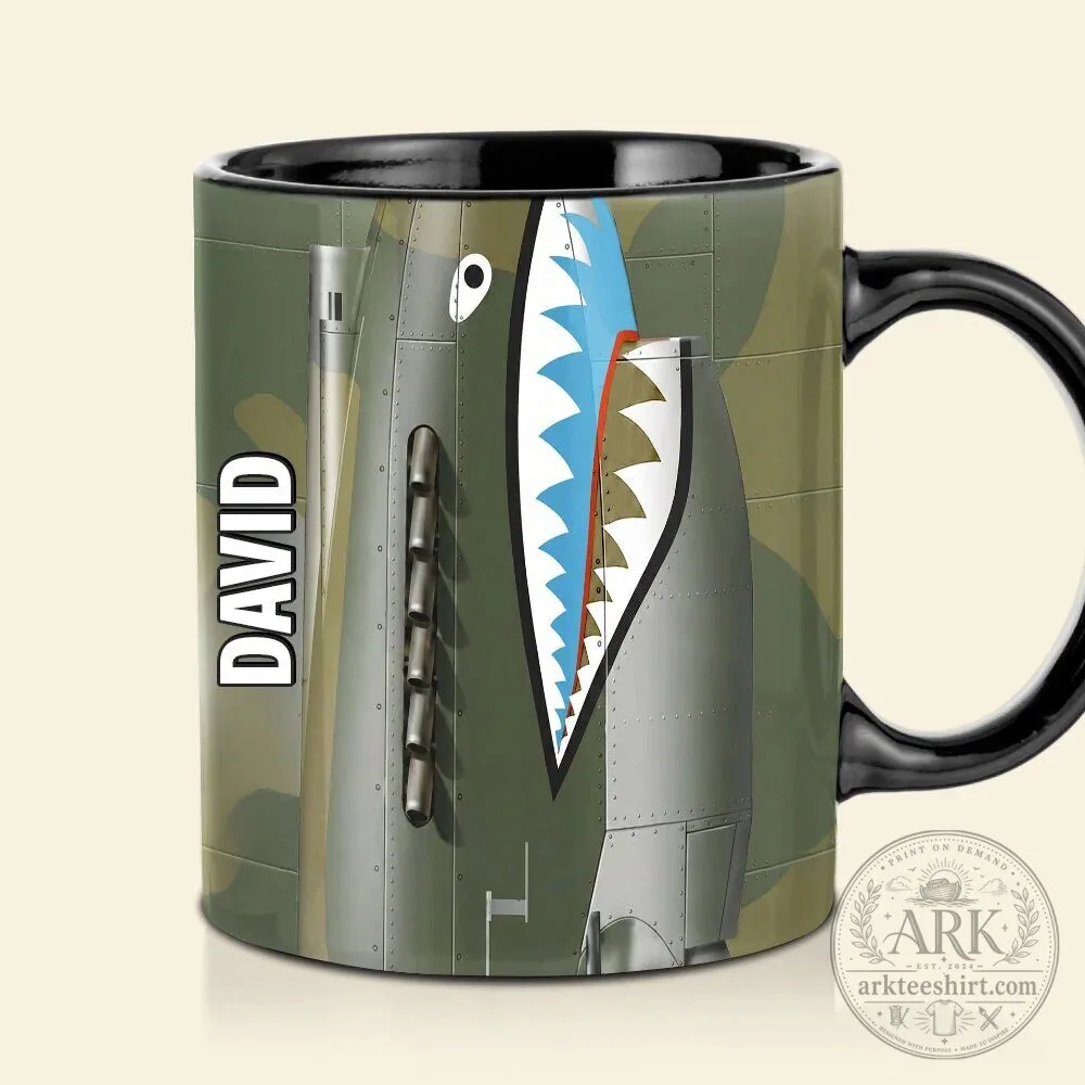 Personalized World War II Flying Tigers P-40 Warhawk Shark Mouth Coffee Mug 12 Personalized World War II Flying Tigers P-40 Warhawk Shark Mouth Coffee Mug