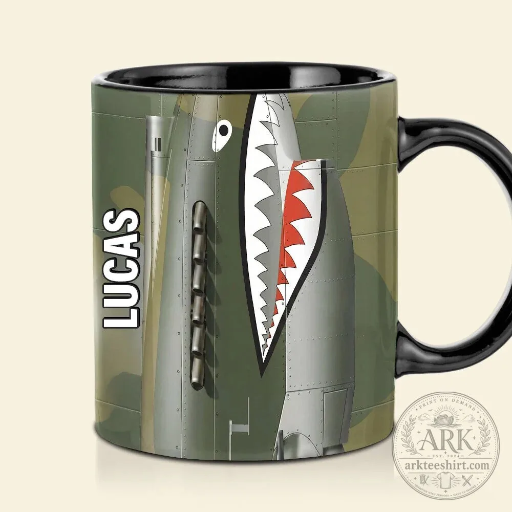 Personalized World War II Flying Tigers P-40 Warhawk Shark Mouth Coffee Mug 13 Personalized World War II Flying Tigers P-40 Warhawk Shark Mouth Coffee Mug
