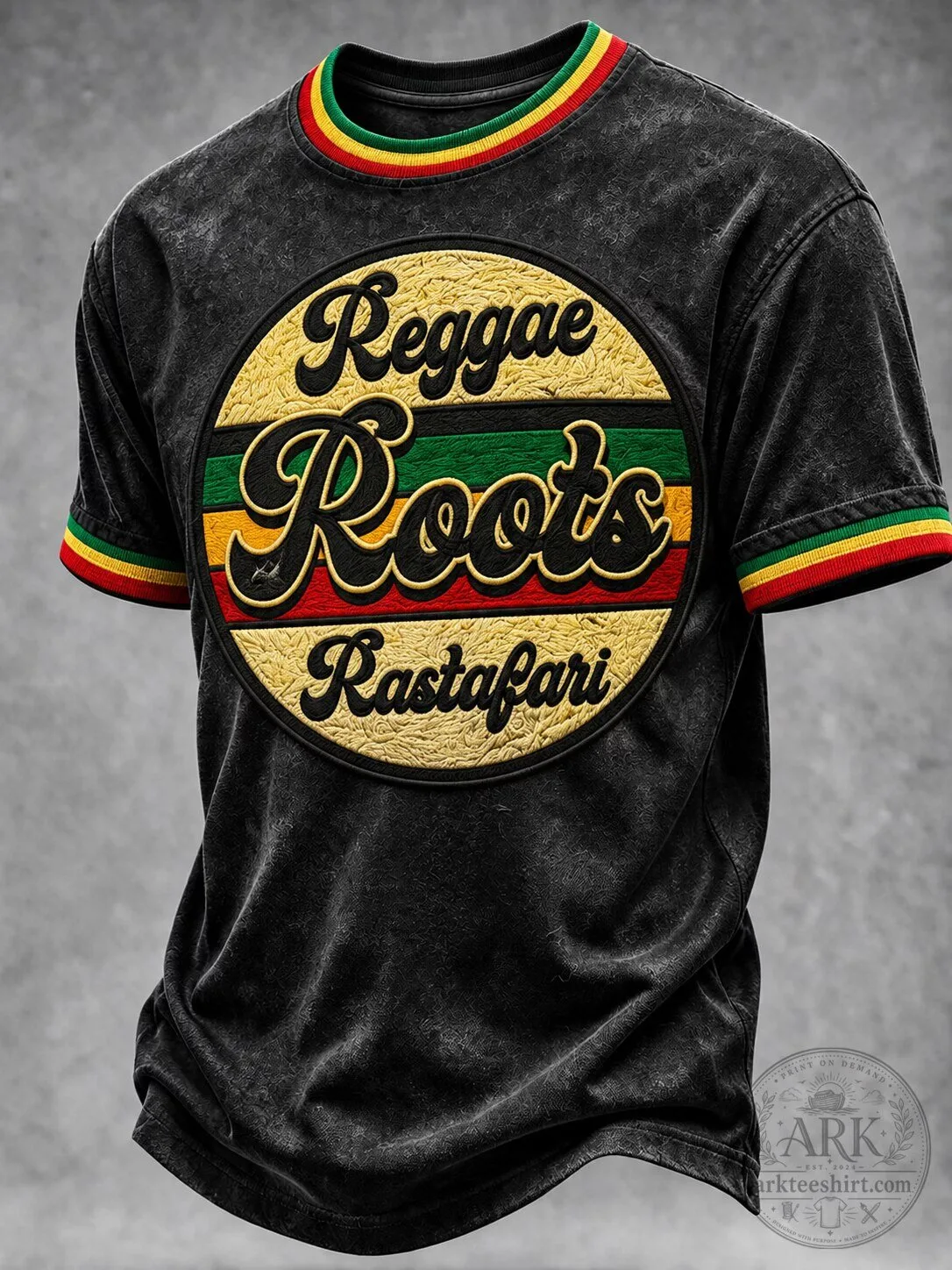 Reggae Roots Rastafari Music Black Graphic Print T-Shirt