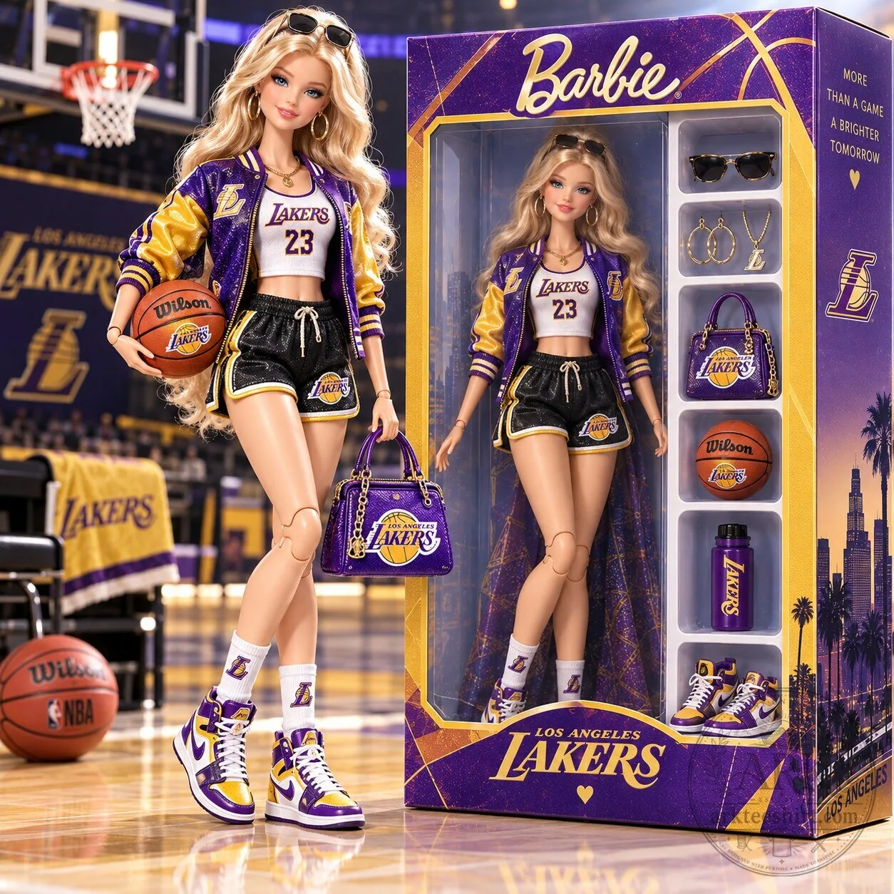Los Angeles Lakers Barbie Doll Collectible Figure