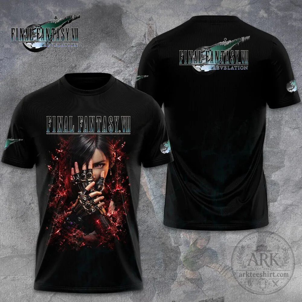 Black T-Shirt featuring Tifa Lockhart from Final Fantasy VII Revelation Video Game