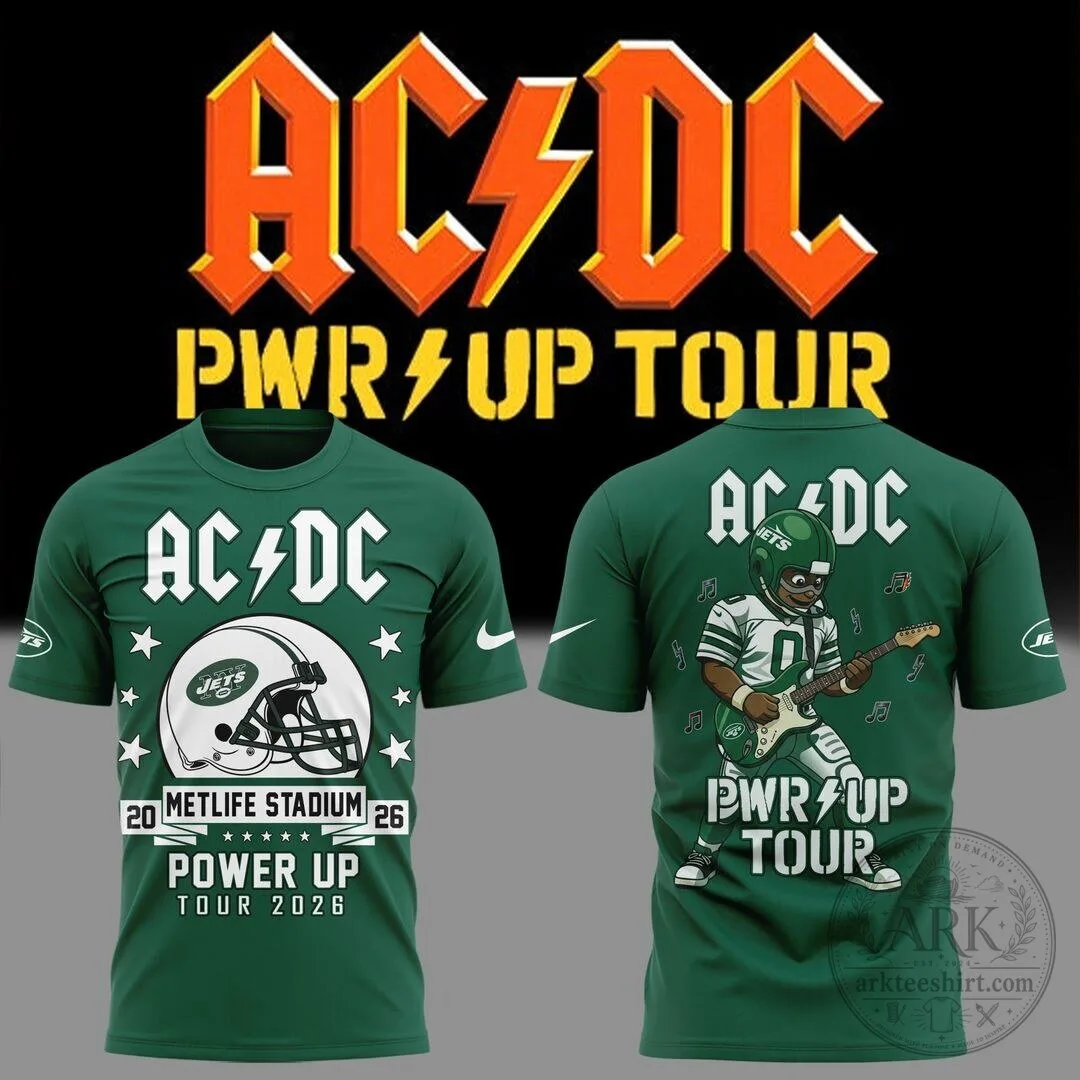AC/DC Power Up Tour New York Jets MetLife Stadium Green T-Shirt