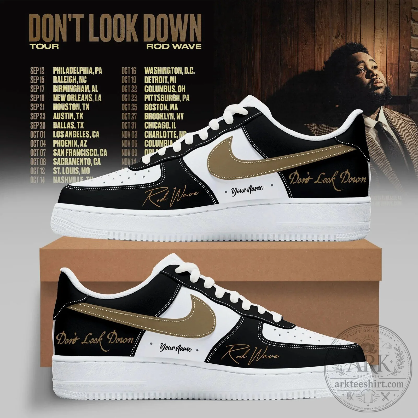 Rod Wave Don't Look Down 2026 Tour Personalized Premium Sneakers