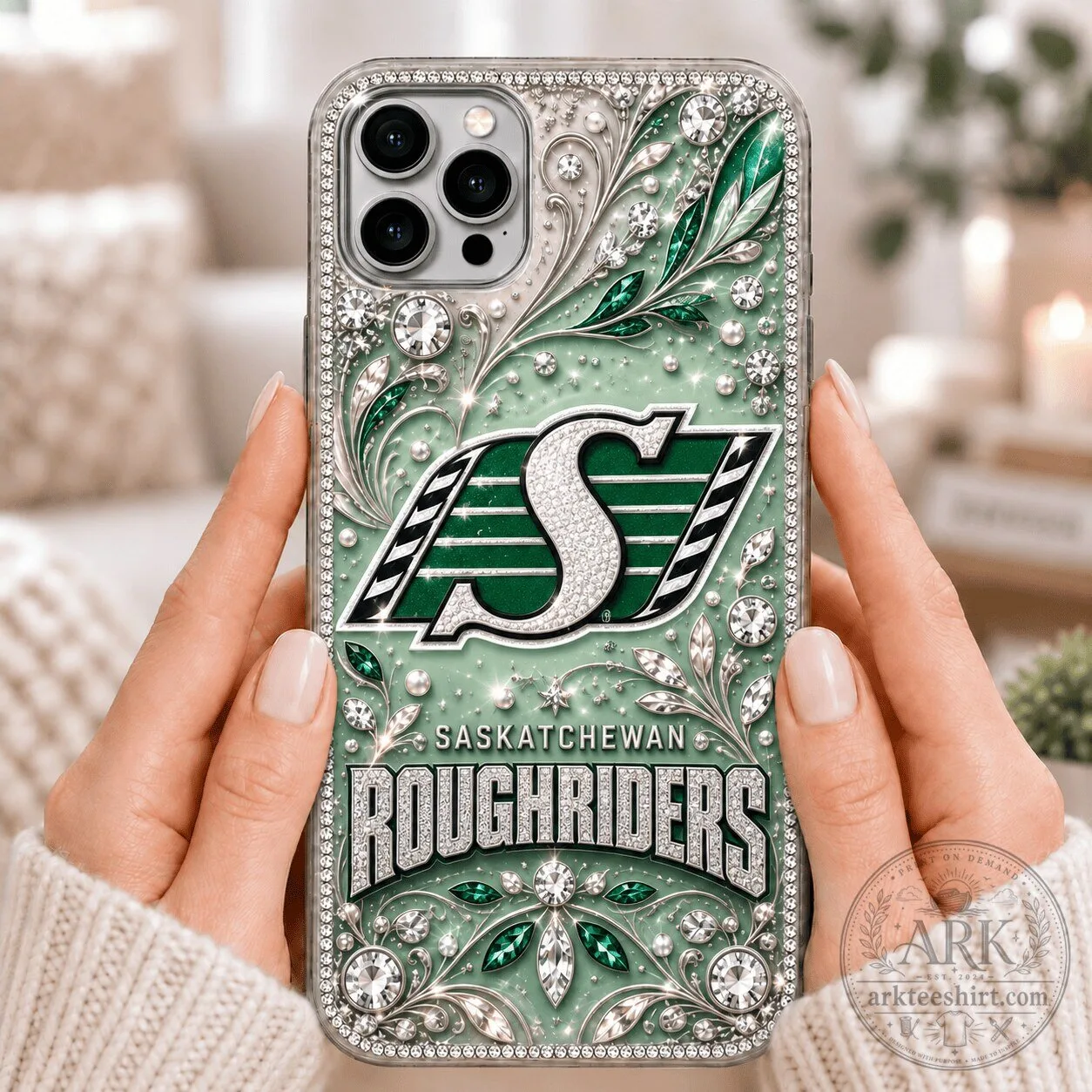 Saskatchewan Roughriders Football Team Rhinestone Phone Case