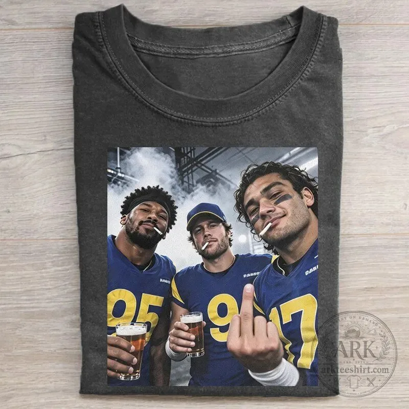 Los Angeles Rams Football Players Smoking Drinking T-Shirt