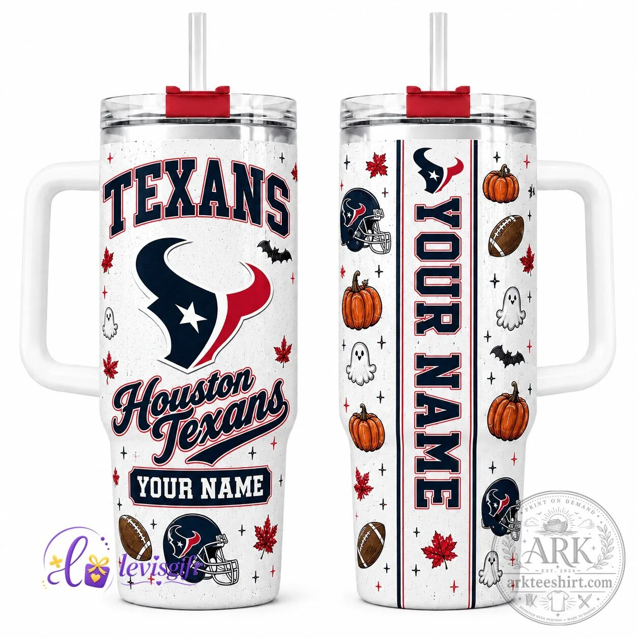 Houston Texans Halloween Personalized Football Team Tumbler