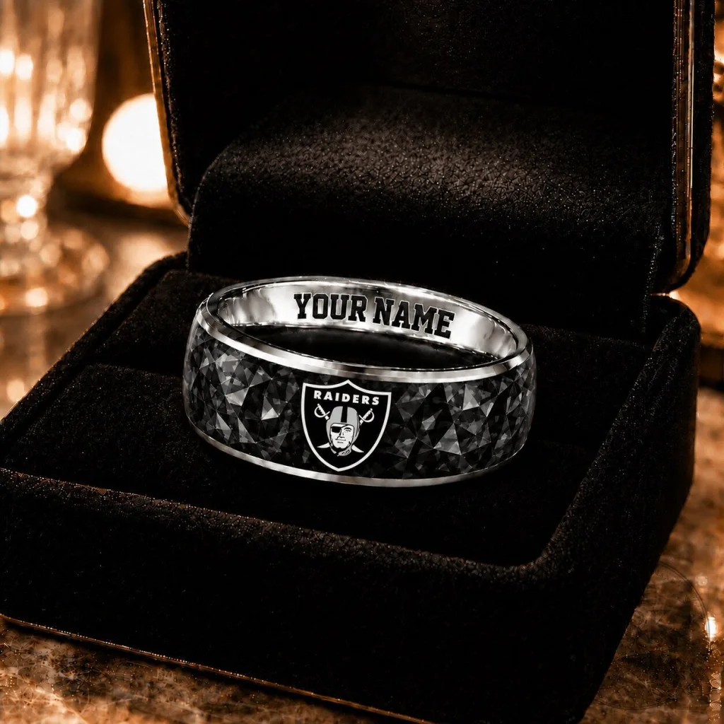Las Vegas Raiders Personalized Ring for Men, Custom Name NFL Football Jewelry Las Vegas Raiders Personalized Ring for Men, Custom Name NFL Football Jewelry