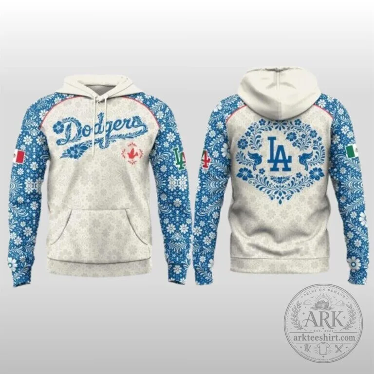 Dodgers Mexican Heritage Night Floral Pattern Baseball Hoodie