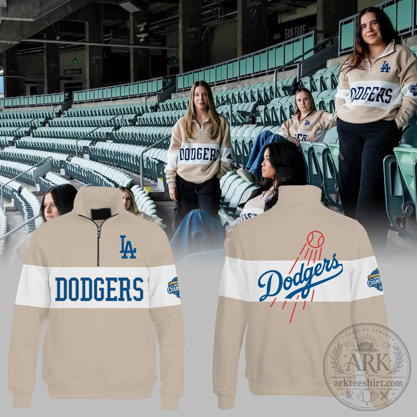 Los Angeles Dodgers Women's Quarter Zip Sweatshirt