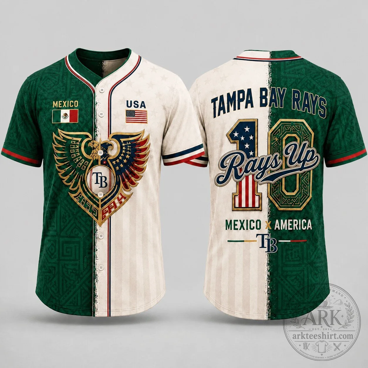 Tampa Bay Rays Baseball Mexico America Dual Heritage Jersey