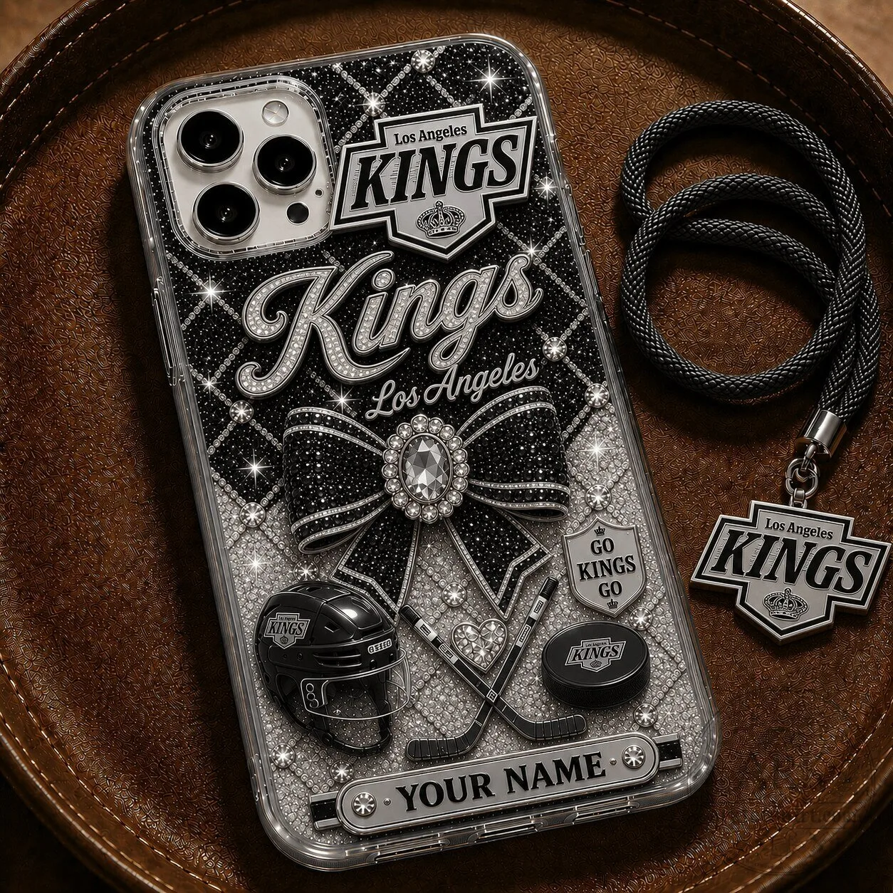 Los Angeles Kings NHL Hockey Team Personalized Rhinestone Phone Case