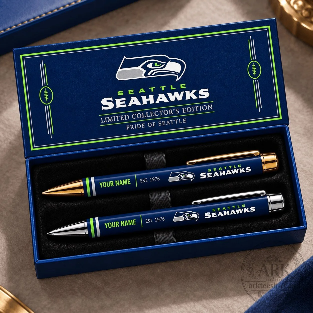 Seattle Seahawks Limited Collector's Edition Personalized Ballpoint Pen Set