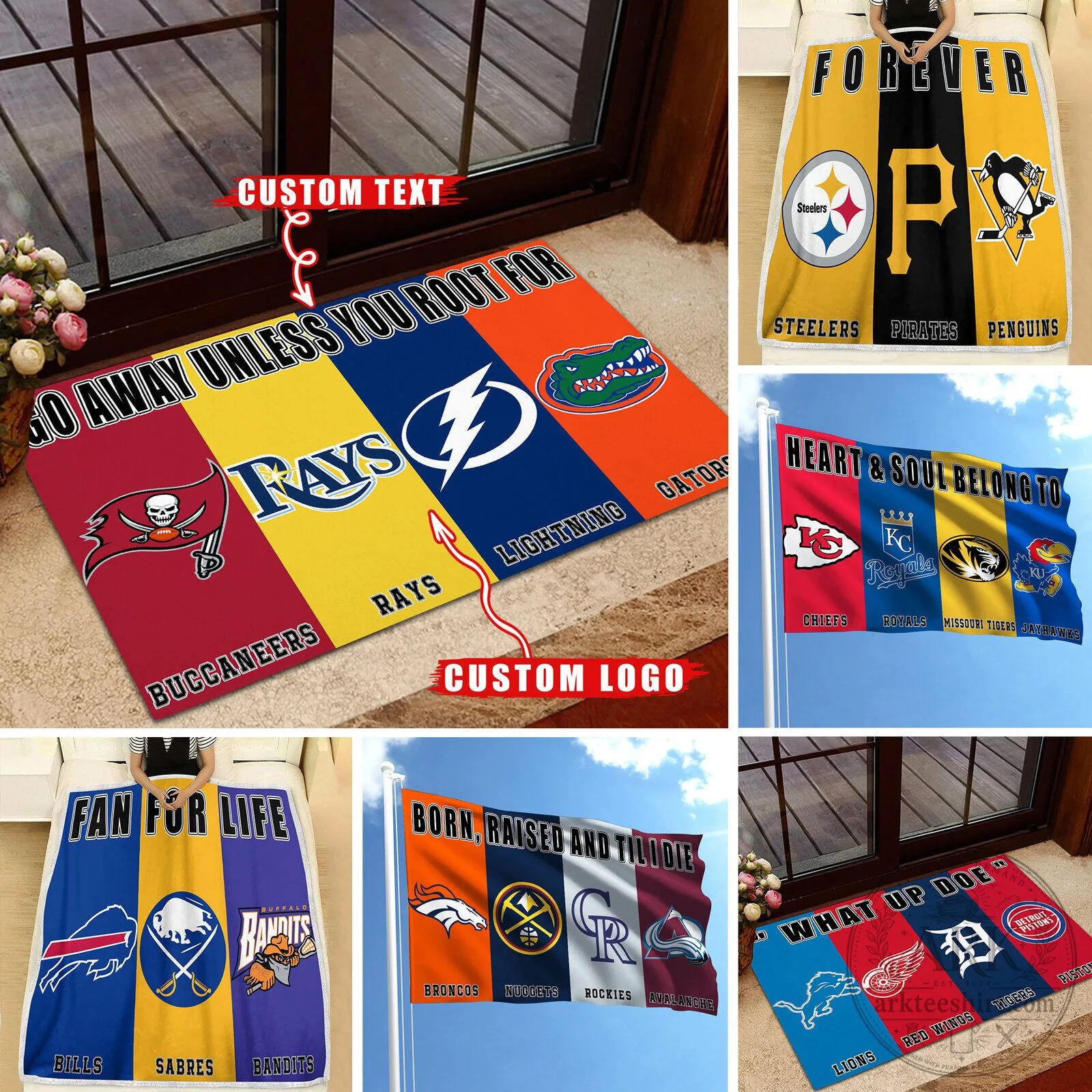 MH5 Custom Flag, Doormat, Blanket, with Your Favorite- Customize any logo you want on the Flag, Doormat, Blanket