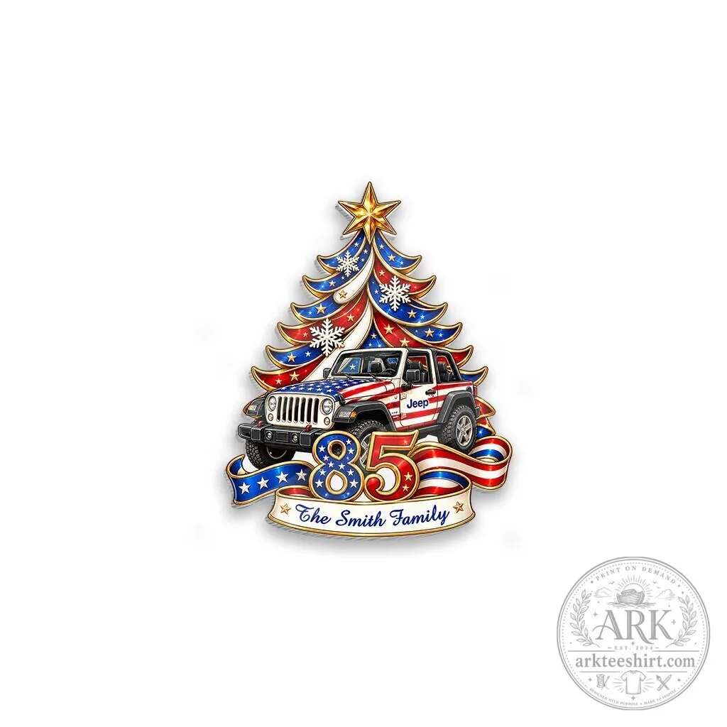 Personalized Jeep Christmas Tree 85th Anniversary Acrylic Magnet