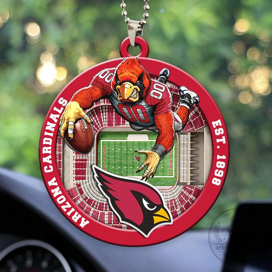 Arizona Cardinals Football Team Mascot Stadium Two-Sided Car Ornament