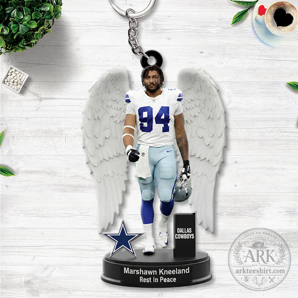 Marshawn Kneeland Dallas Cowboys Memorial Angel Wings Keychain