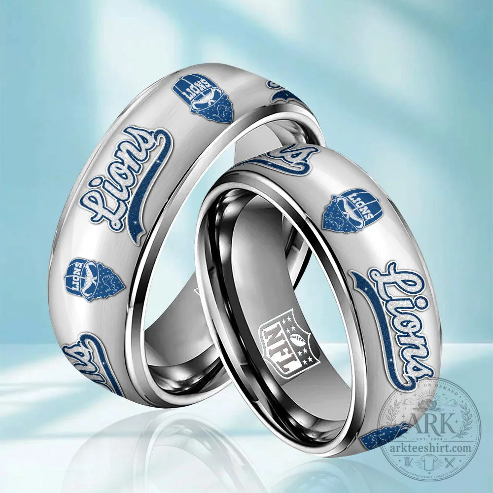 Detroit Lions National Football League Team Logo Stainless Steel Ring