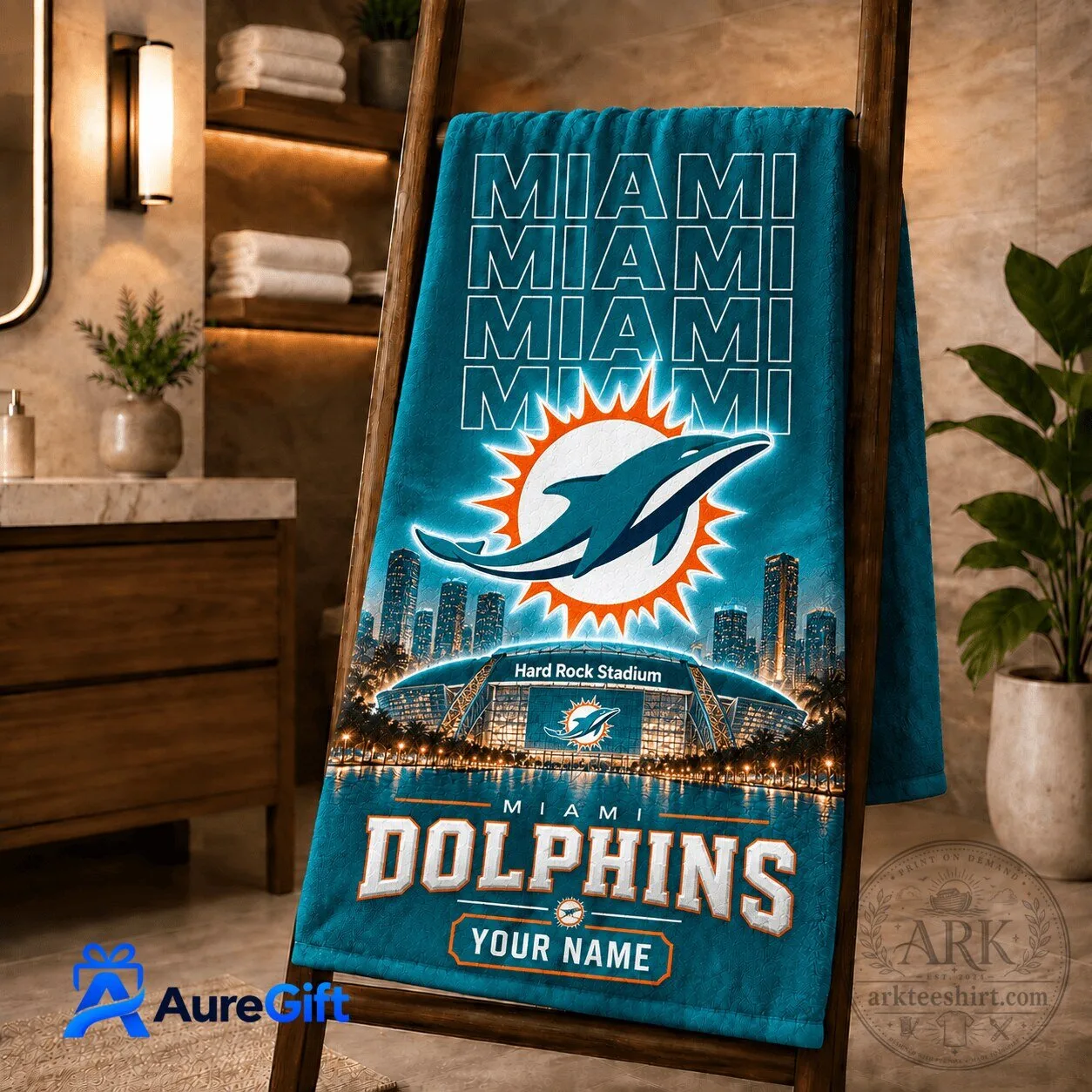 Miami Dolphins National Football League Hard Rock Stadium Beach Towel