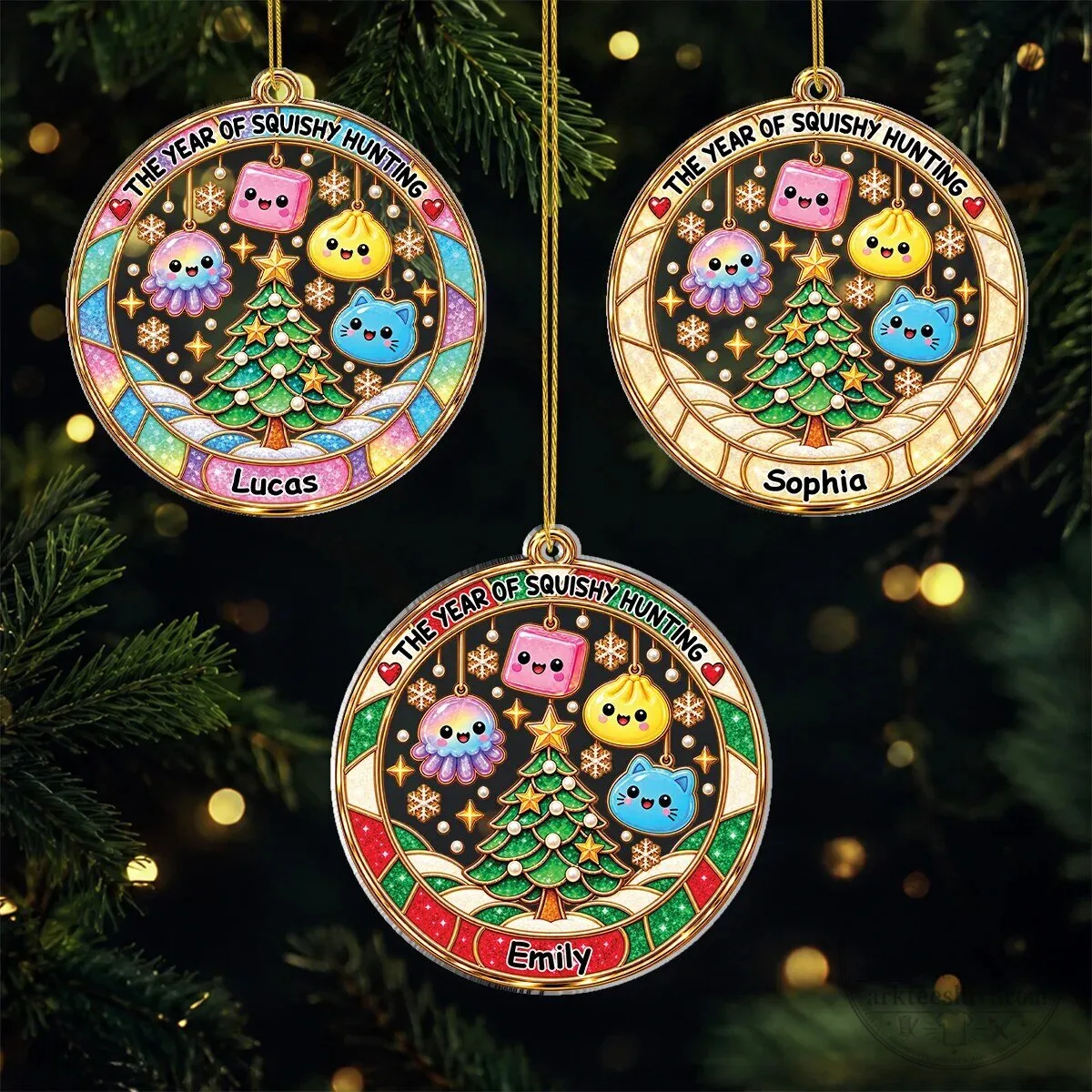 Personalized Squishy Hunting Christmas Tree Ornament for Kids